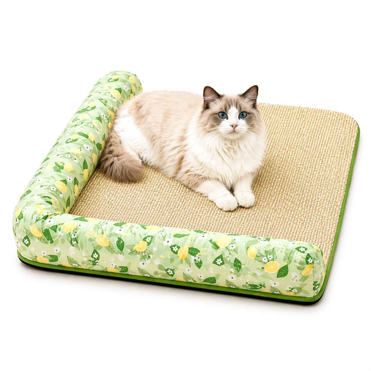 Purrela Zest Cooling Cat Bed Mat with Bolster