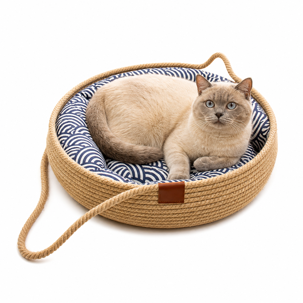 Reed Woven Cat Bed Basket
