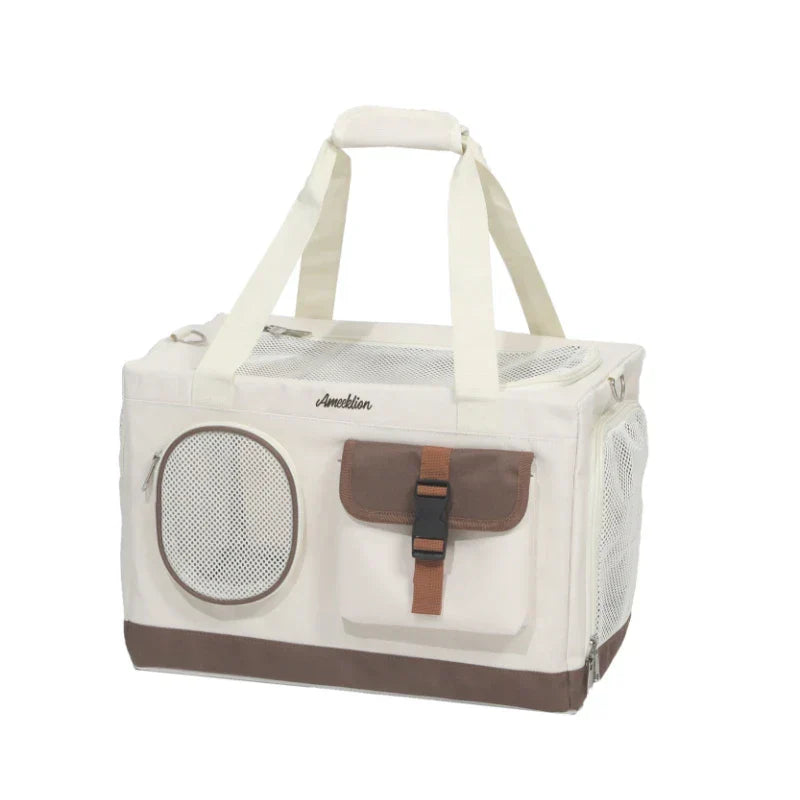 Caravan Bottom Carrier Bag with front flap pocket and buckle