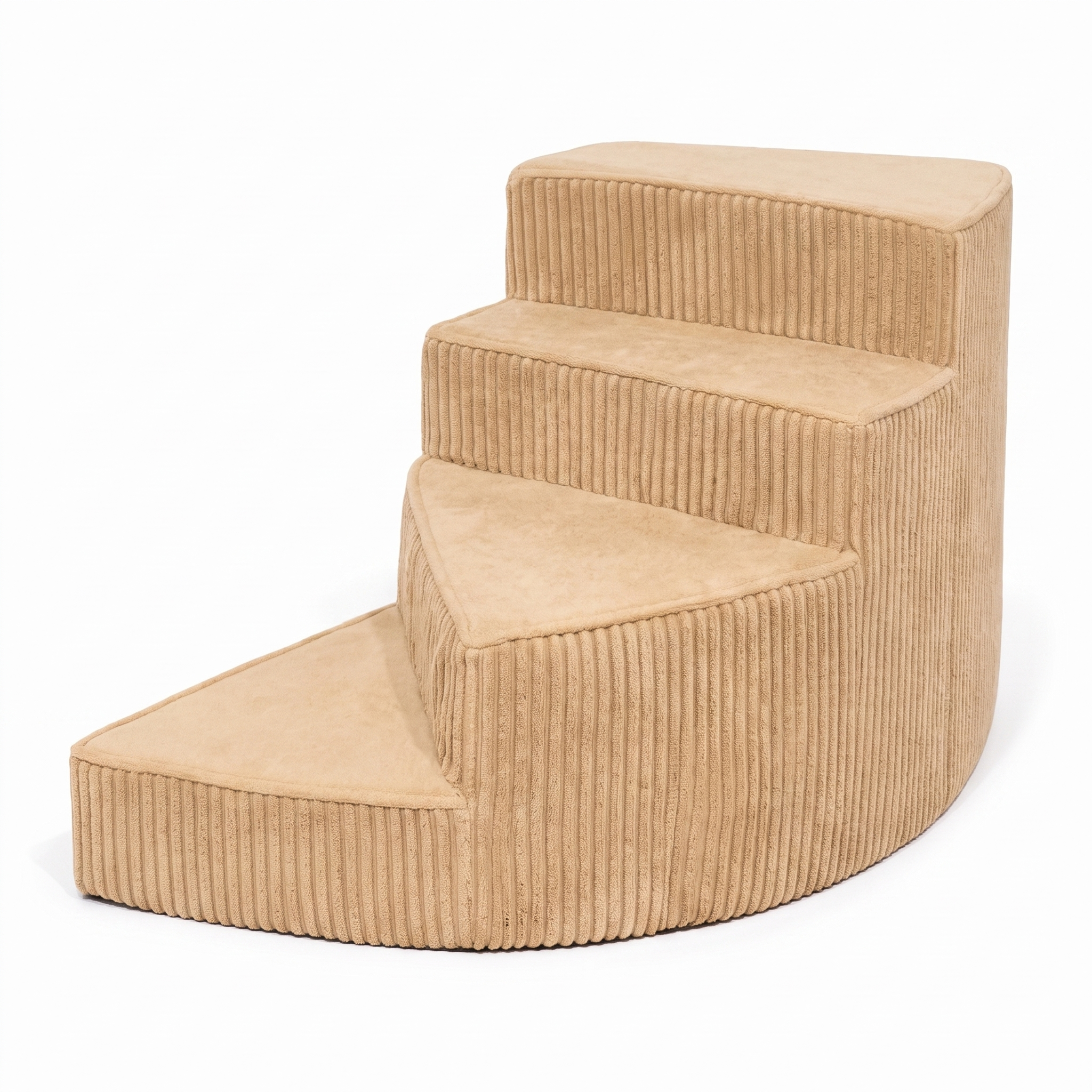 Khaki Cloud Climb cat stairs, 4 steps, on a white background