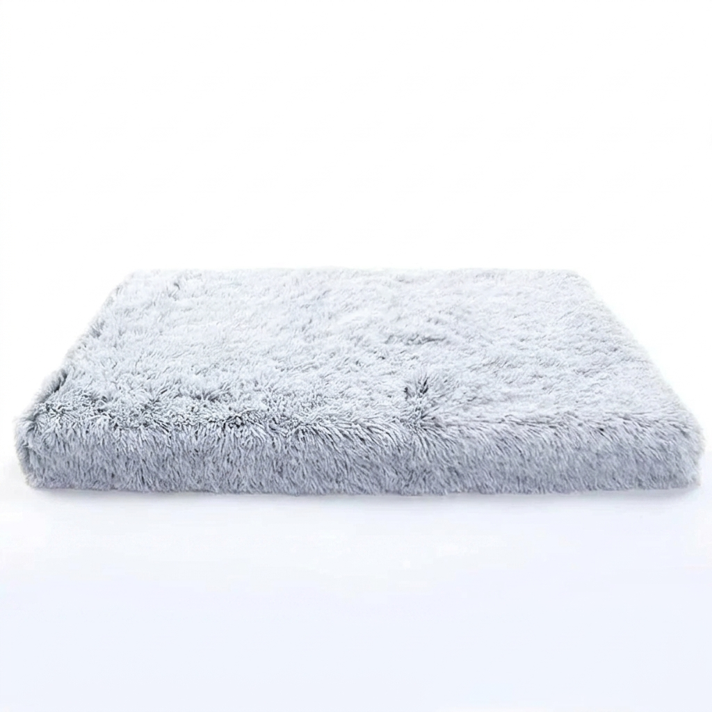 Gray White Cloudrest calming cat mat on white background
