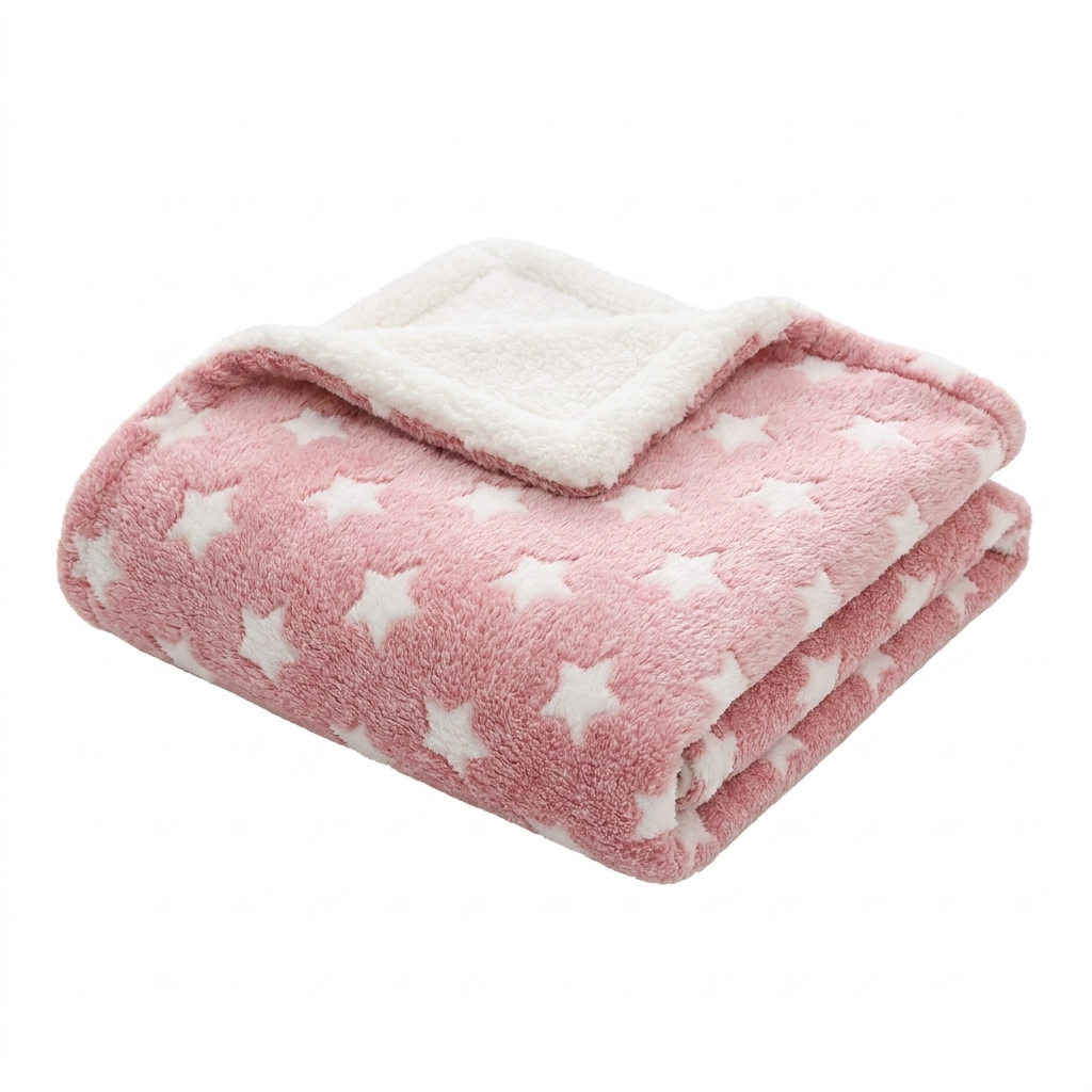 Lull plush cat bed mat in Pink Star pattern