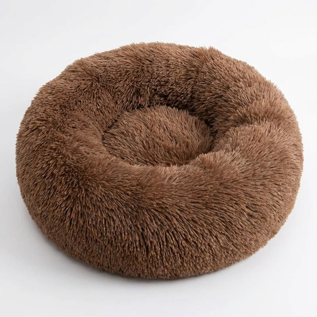 Halo calming donut cat bed in Mocha