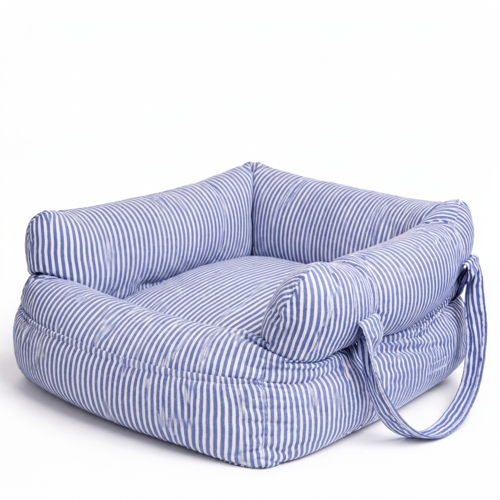 Cruise cat car seat travel bed in Blue Stripe