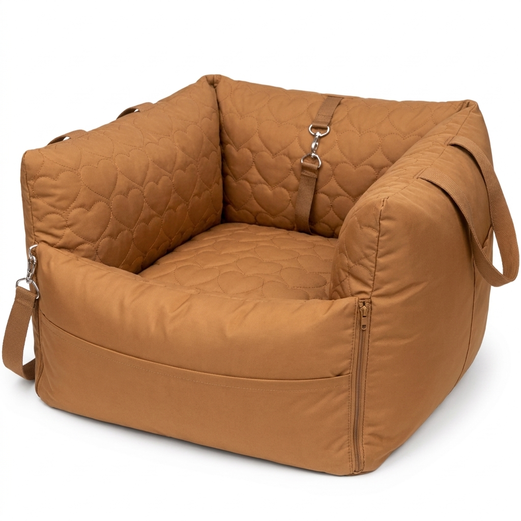 Cove cat car seat bed in Brown Heart
