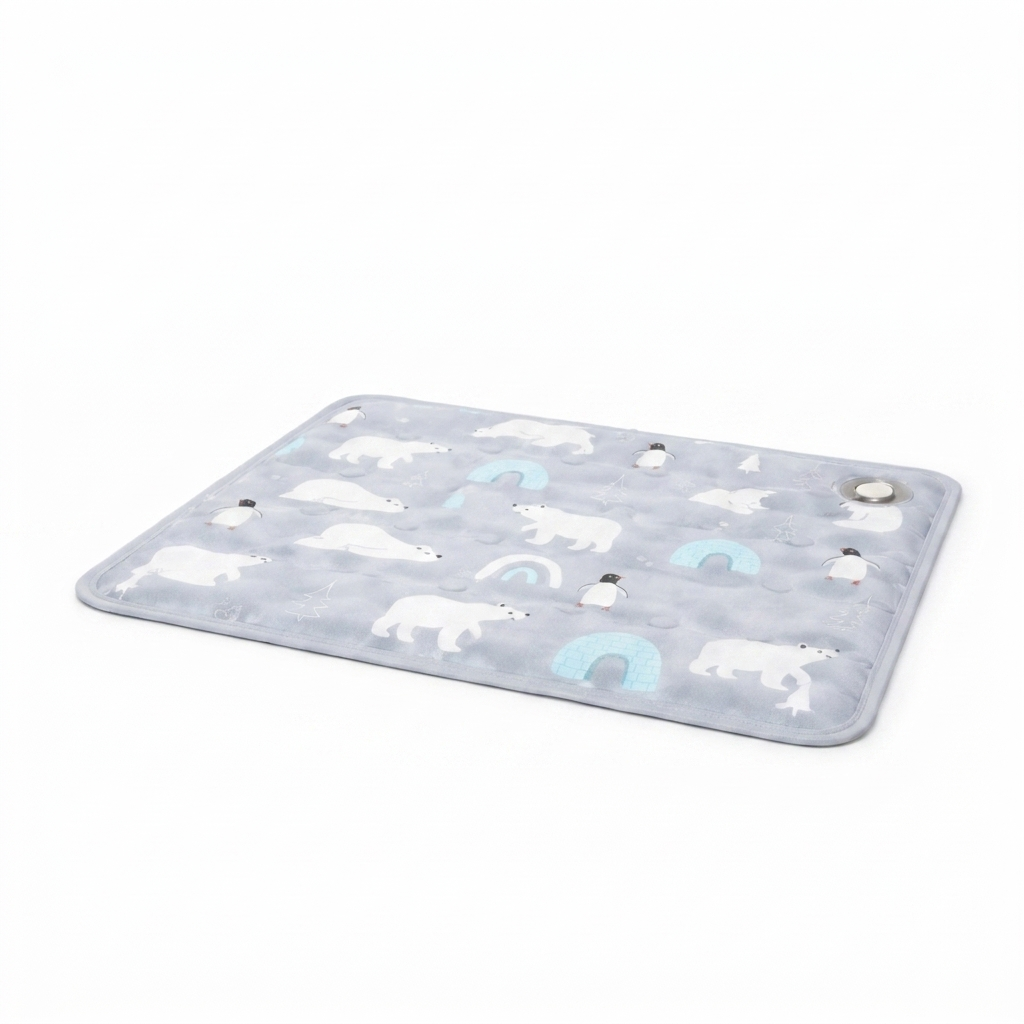 Zephyr cooling cat mat in Grey polar-bear print