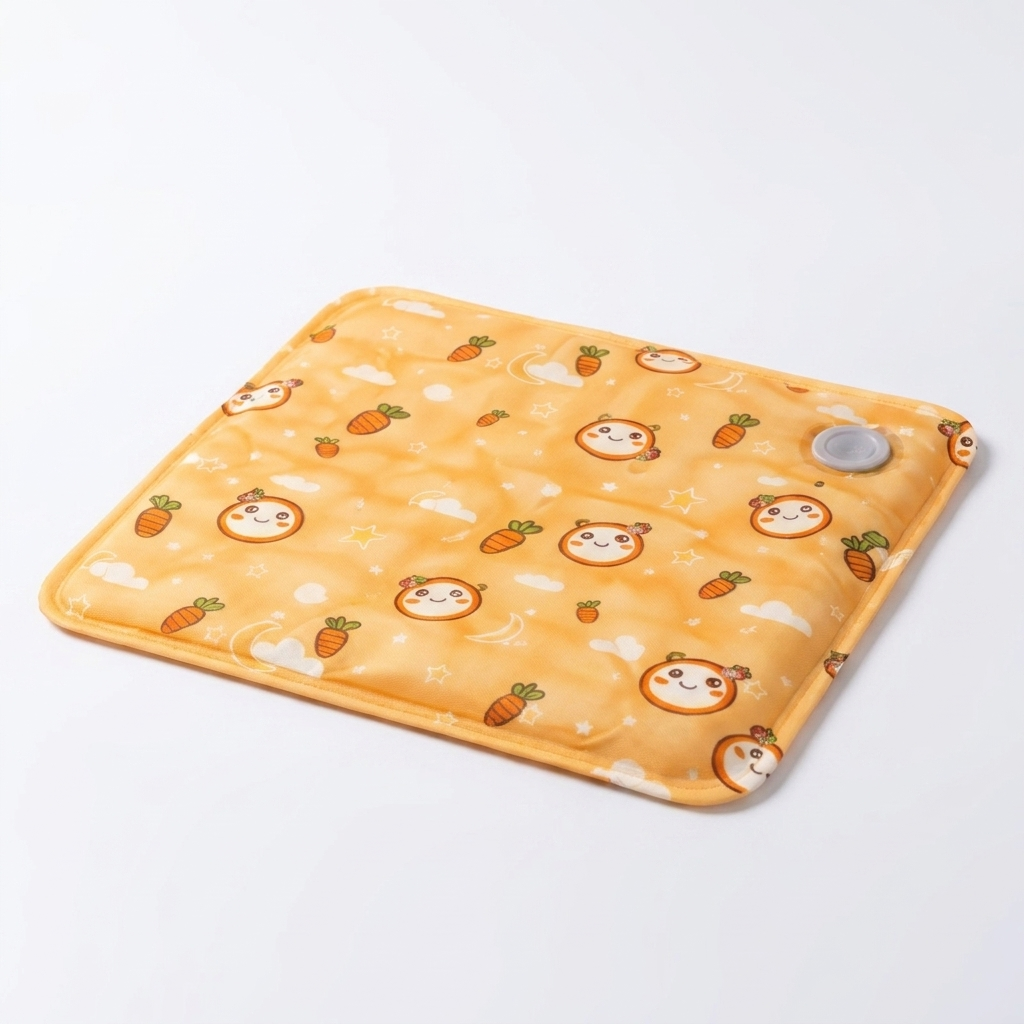 Zephyr cooling cat mat in Yellow cartoon print
