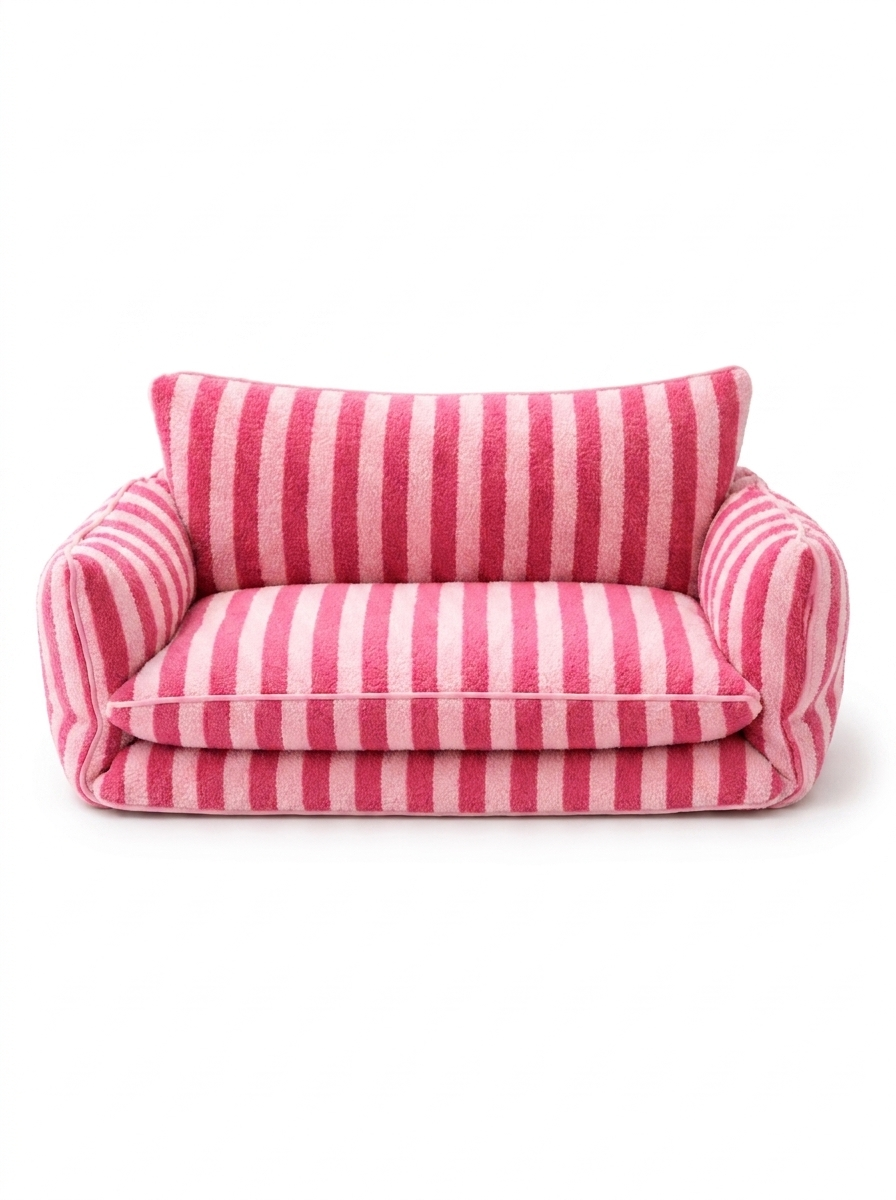 Bijou Striped Cat Sofa Bed in Pink Stripe