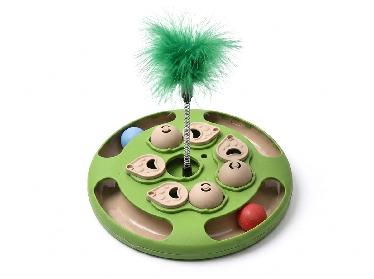 Purrela Quest green puzzle board with feather wand hero