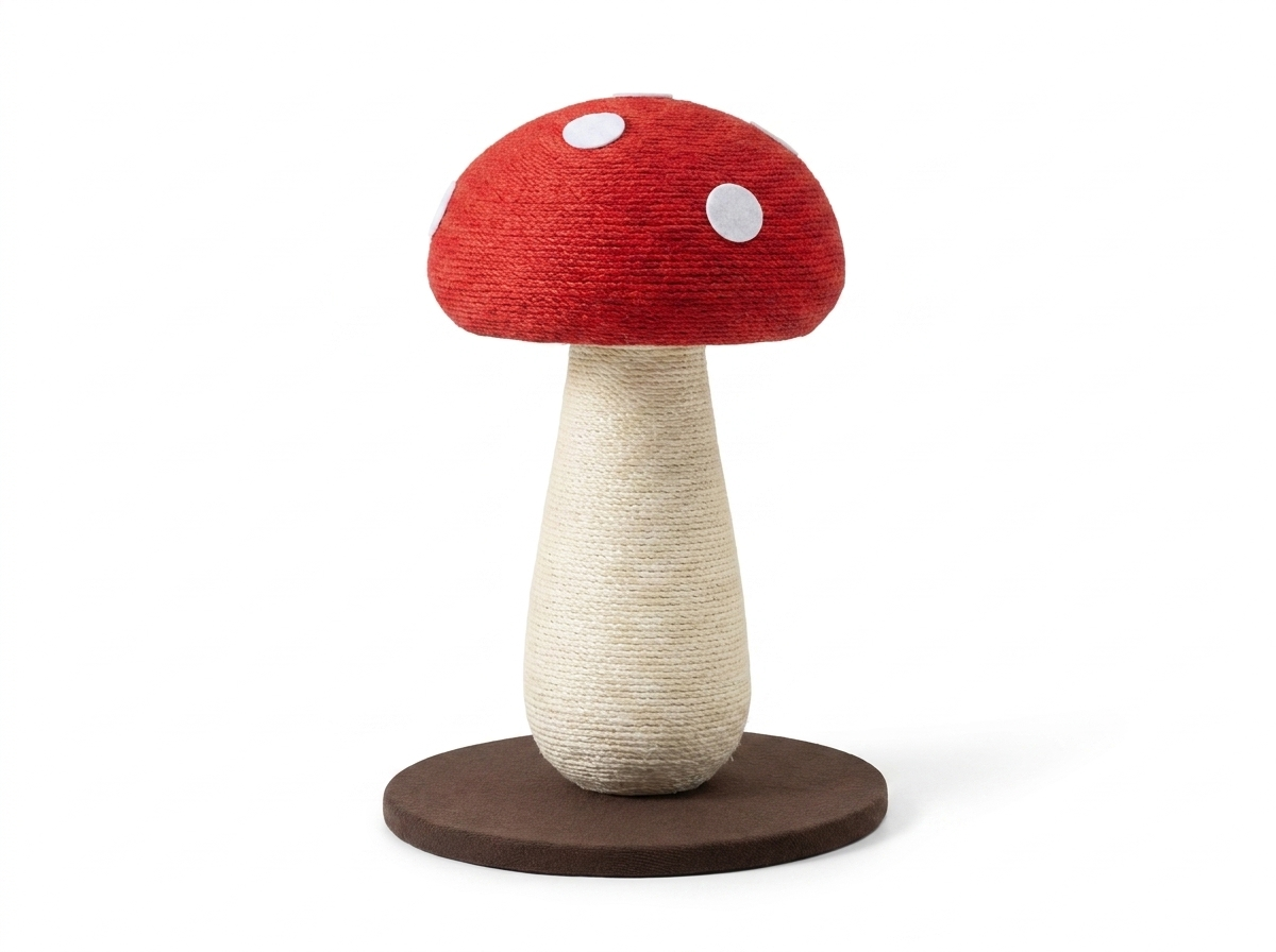 Purrela Toadstool red sisal-rope mushroom cat scratching post hero