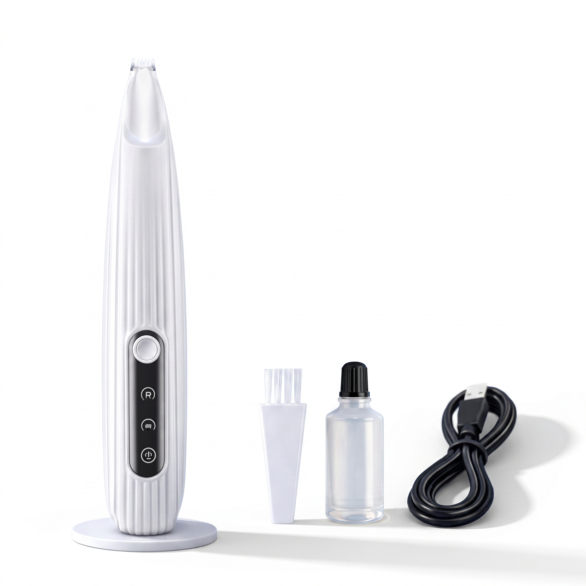 Glint Cat Paw & Face Trimmer White with LED and accessory kit