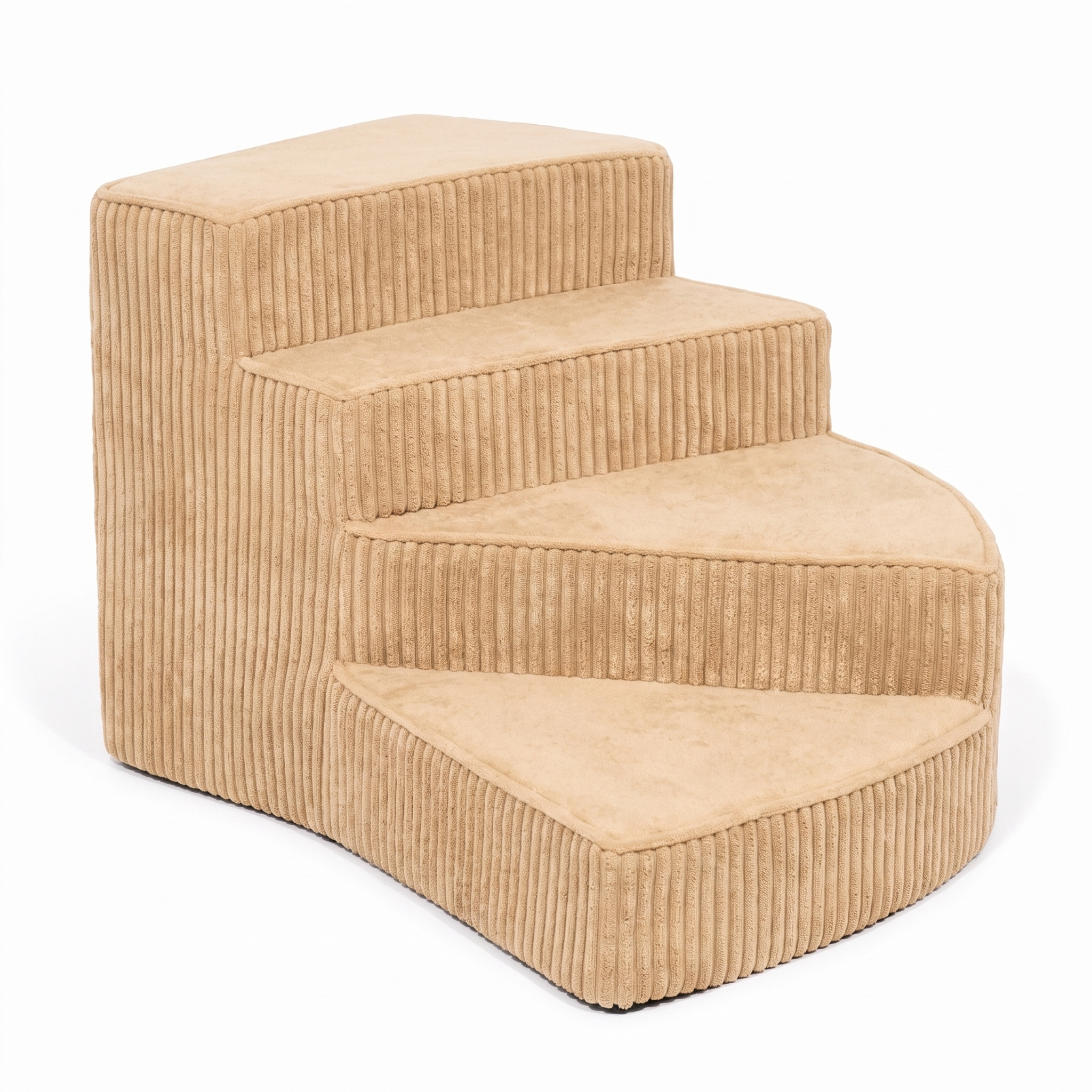 Khaki Cloud Climb cat stairs, 3 steps, on a white background