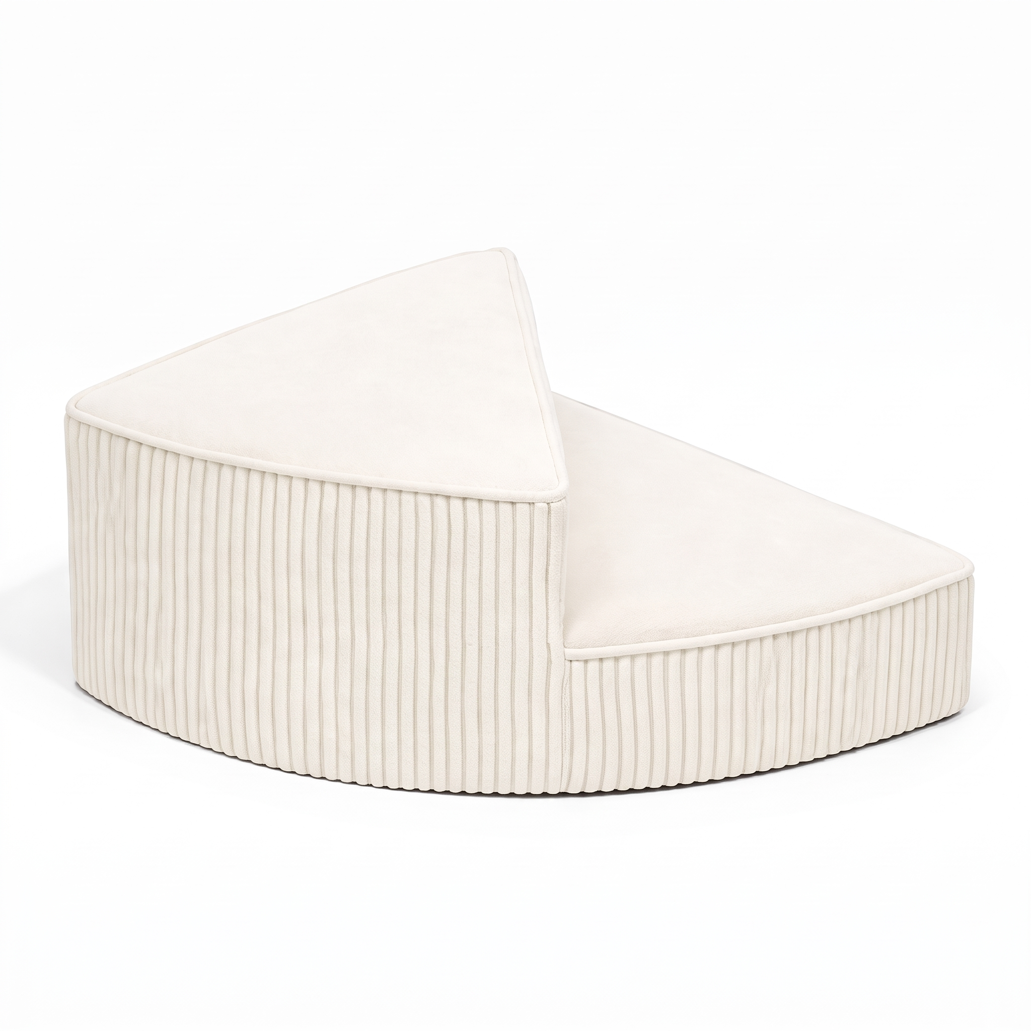 Beige Cloud Climb cat stairs, 2 steps, cream ivory, on a white background