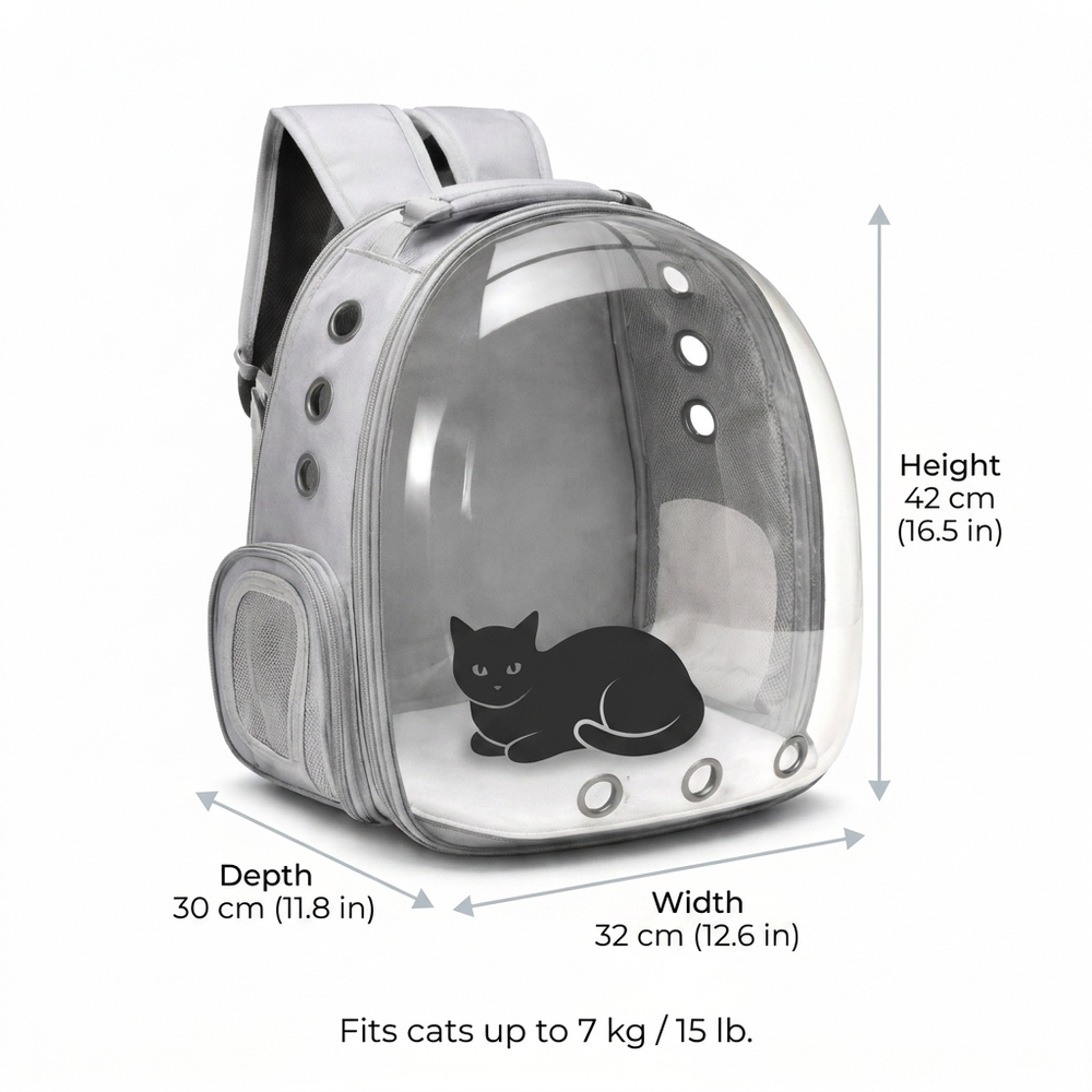 Bubble Voyage Cat Backpack Carrier — Size guide