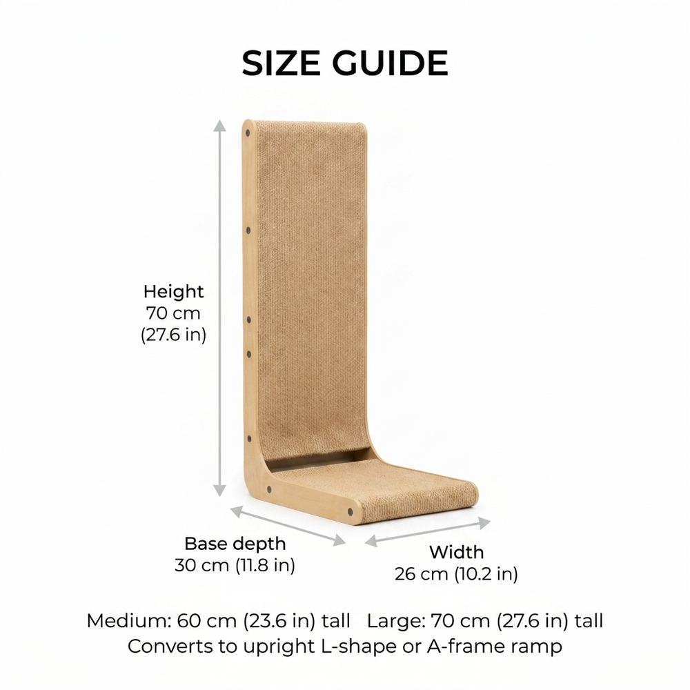 Cozy Crest Cat Scratcher — Size guide