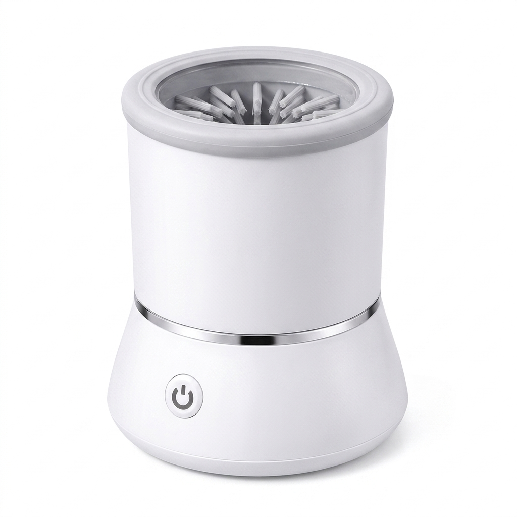 White Pawspa automatic cat paw cleaner on white background