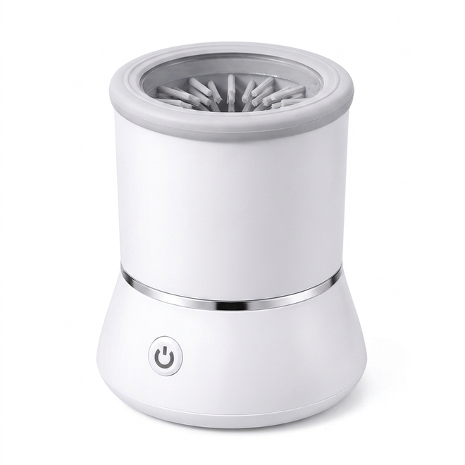 White Pawspa automatic cat paw cleaner on white background