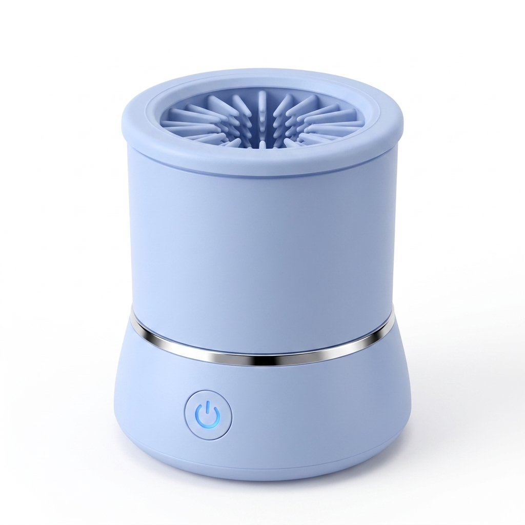 Blue Pawspa automatic cat paw cleaner on white background