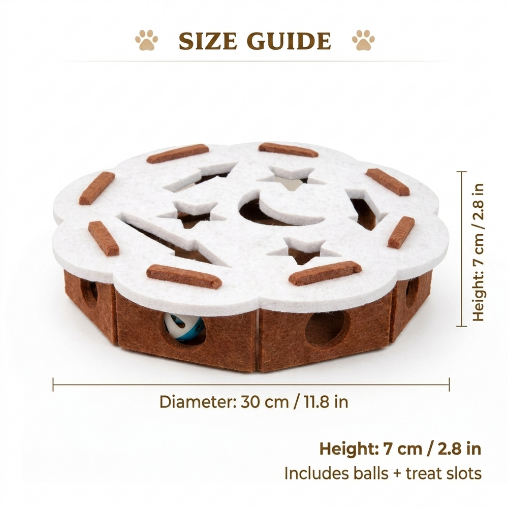 Curio Cat Puzzle Toy — Size guide