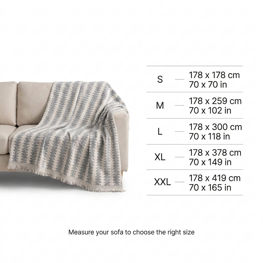 Cloudweave Cat Sofa Cover Throw — Size guide