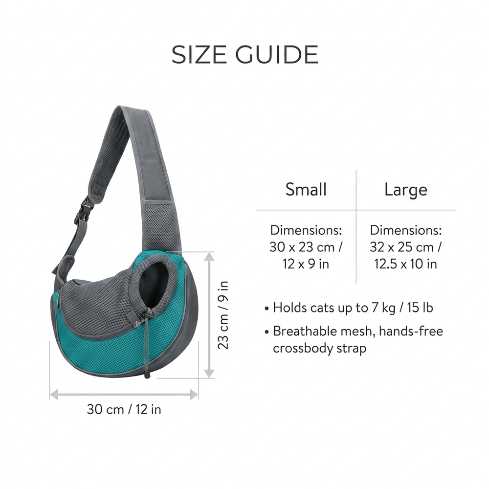 Cradle Cat Sling Carrier — Size guide