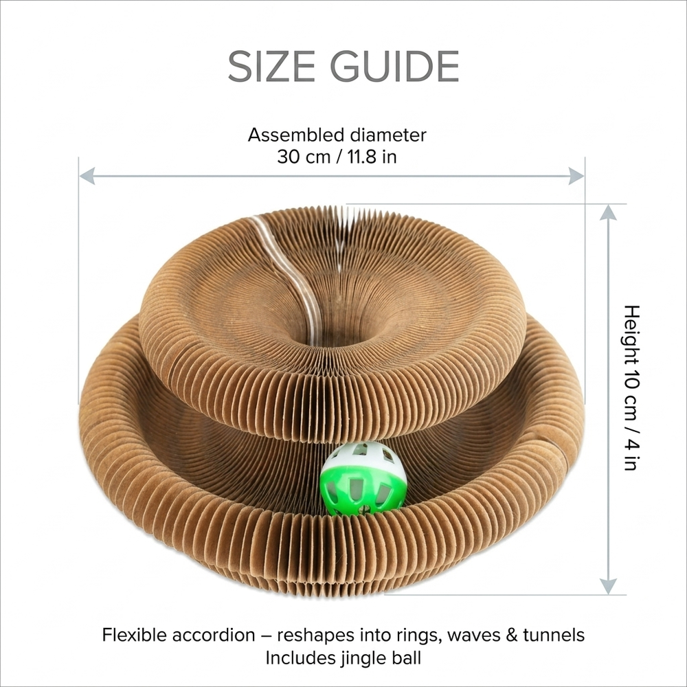 Ripple Accordion Cat Scratcher — Size guide
