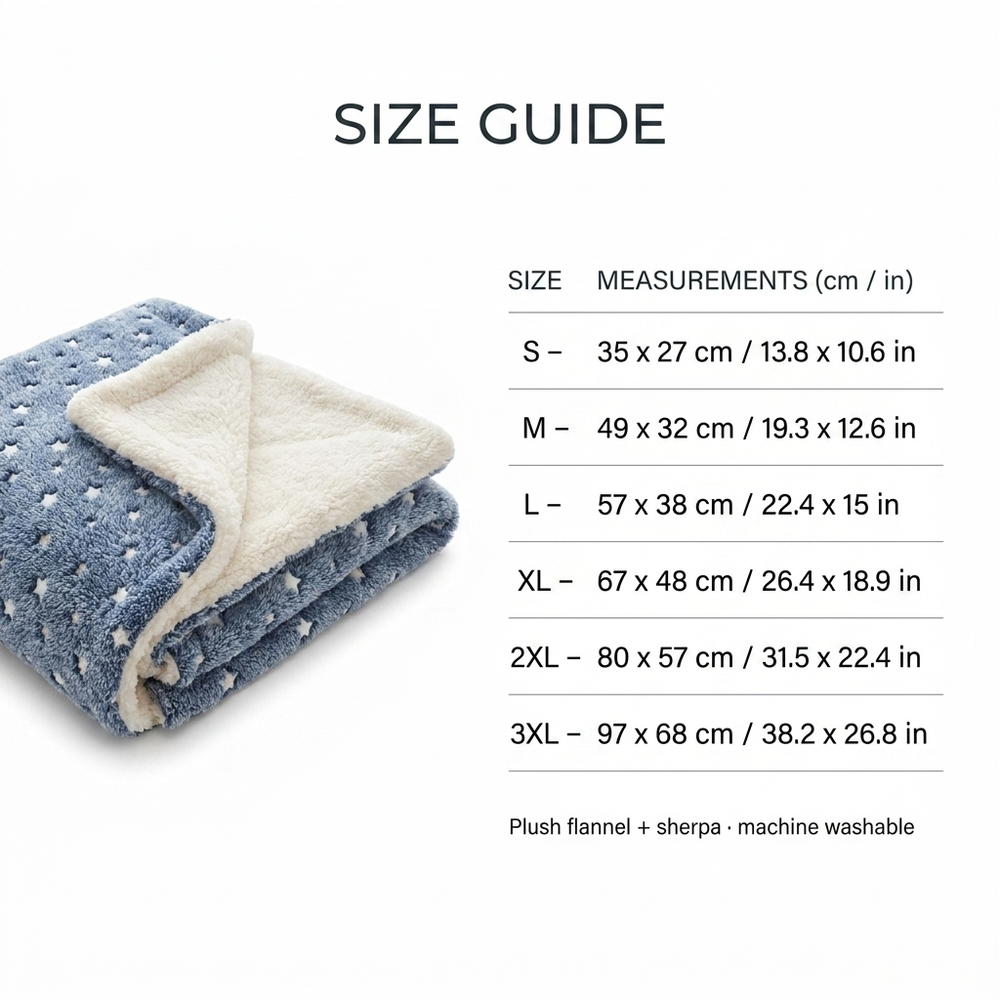 Lull Plush Cat Bed Mat — Size guide