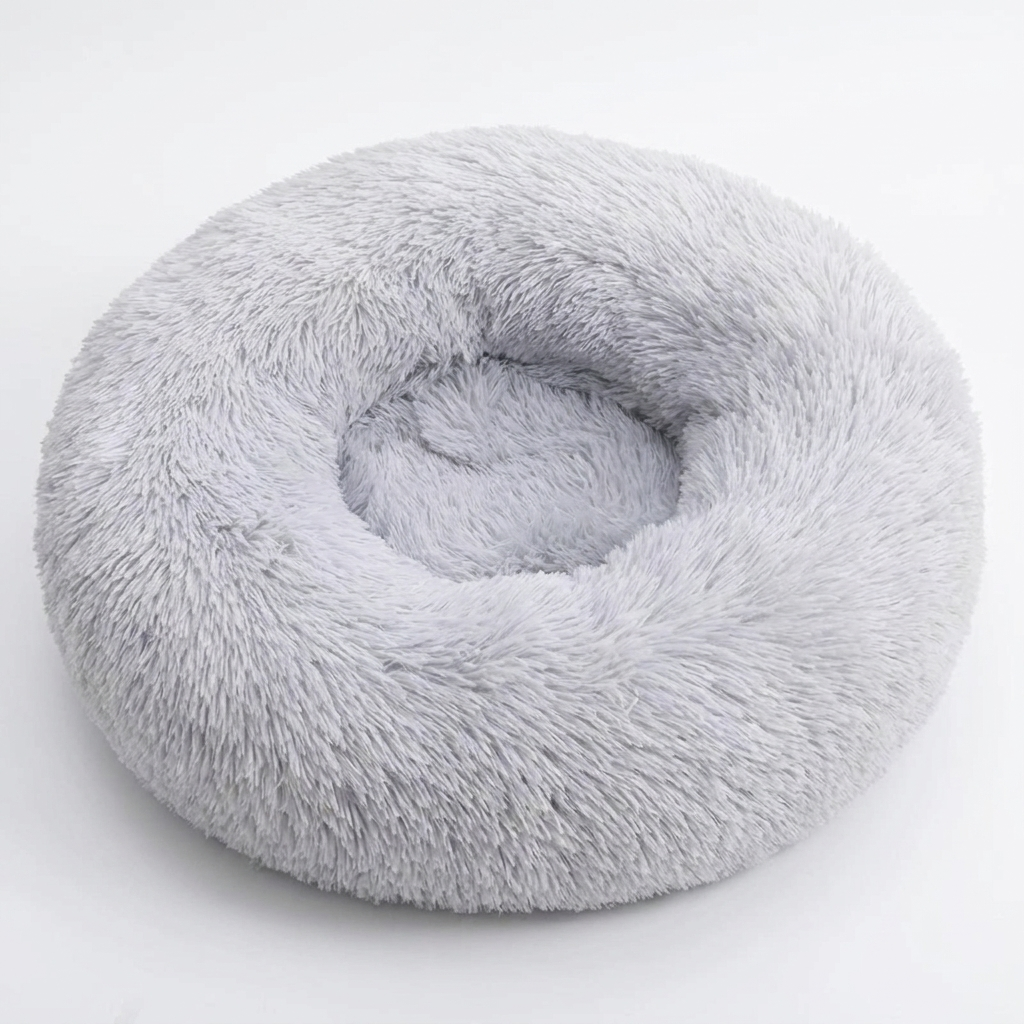 Halo calming donut cat bed in Light Grey
