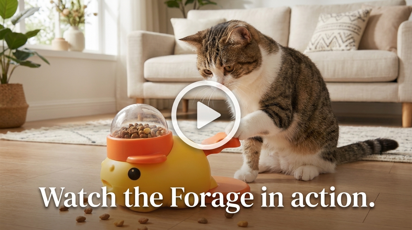 Watch the Forage interactive cat treat dispenser in action video cover