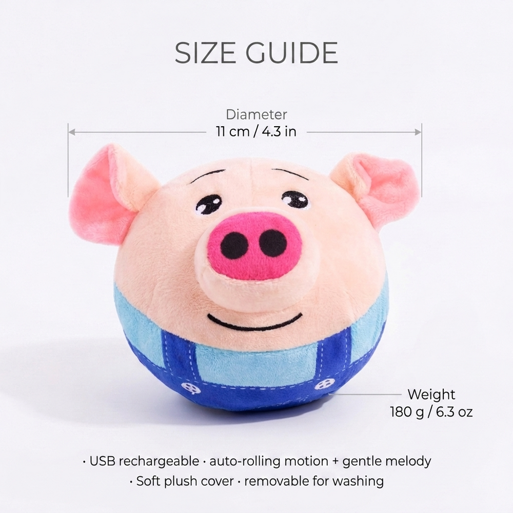 Frolic Rolling Cat Toy Ball — Size guide