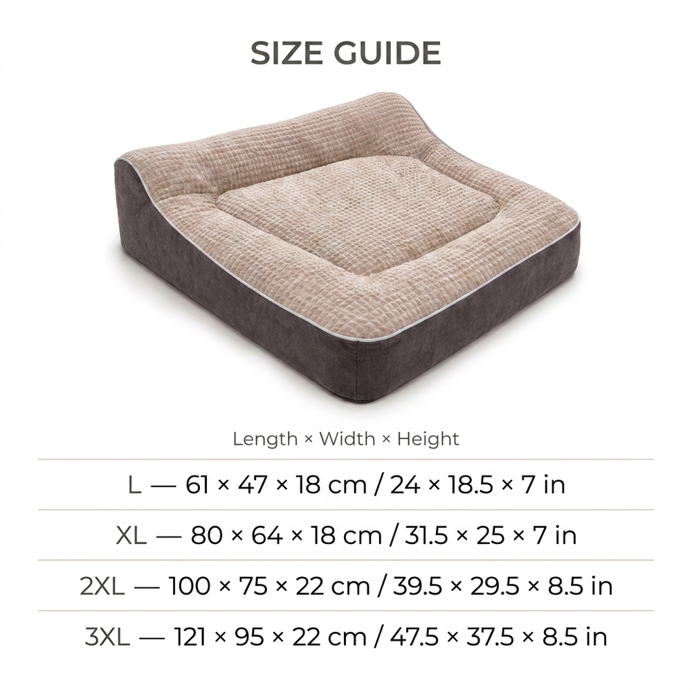 Nimbus Orthopedic Cat Bed — Size guide
