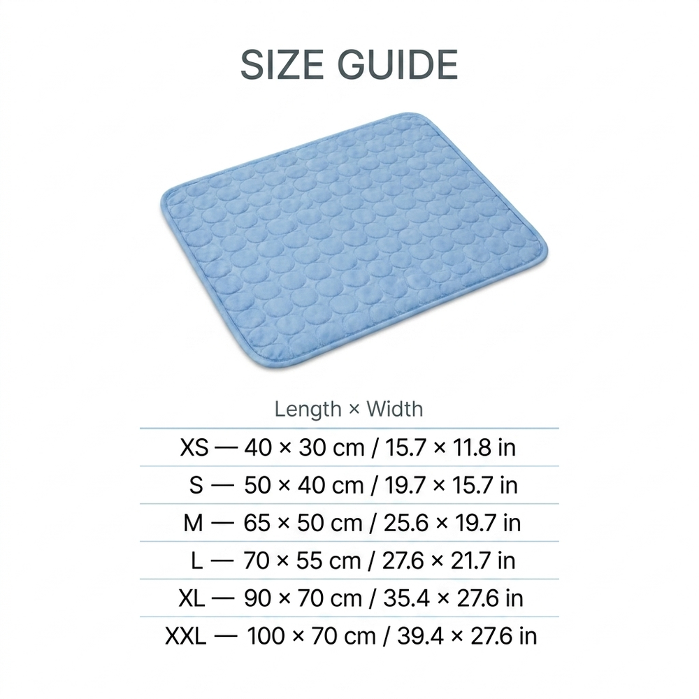 Frost Cooling Cat Mat — Size guide