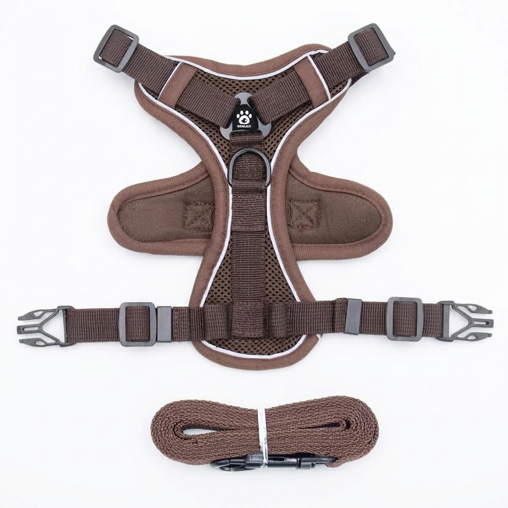 Wander cat harness and leash set in Coffee