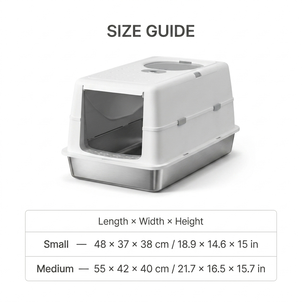 Lustre Cat Litter Box — Size guide