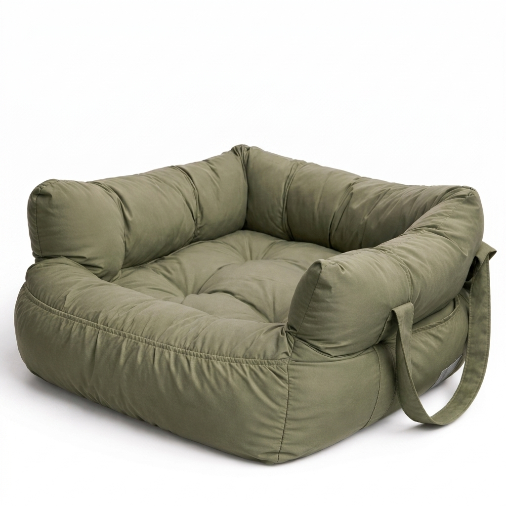 Cruise cat car seat travel bed in Olive Green