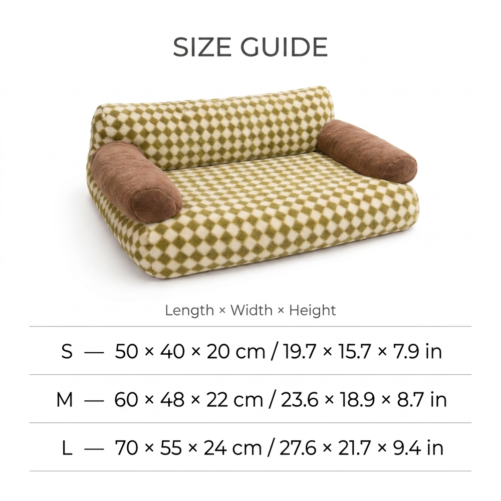 Divan Cat Sofa Bed — Size guide