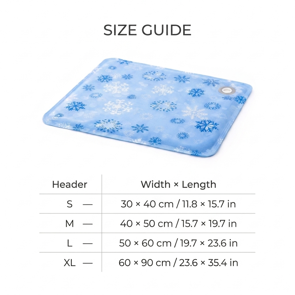 Zephyr Cooling Cat Mat — Size guide