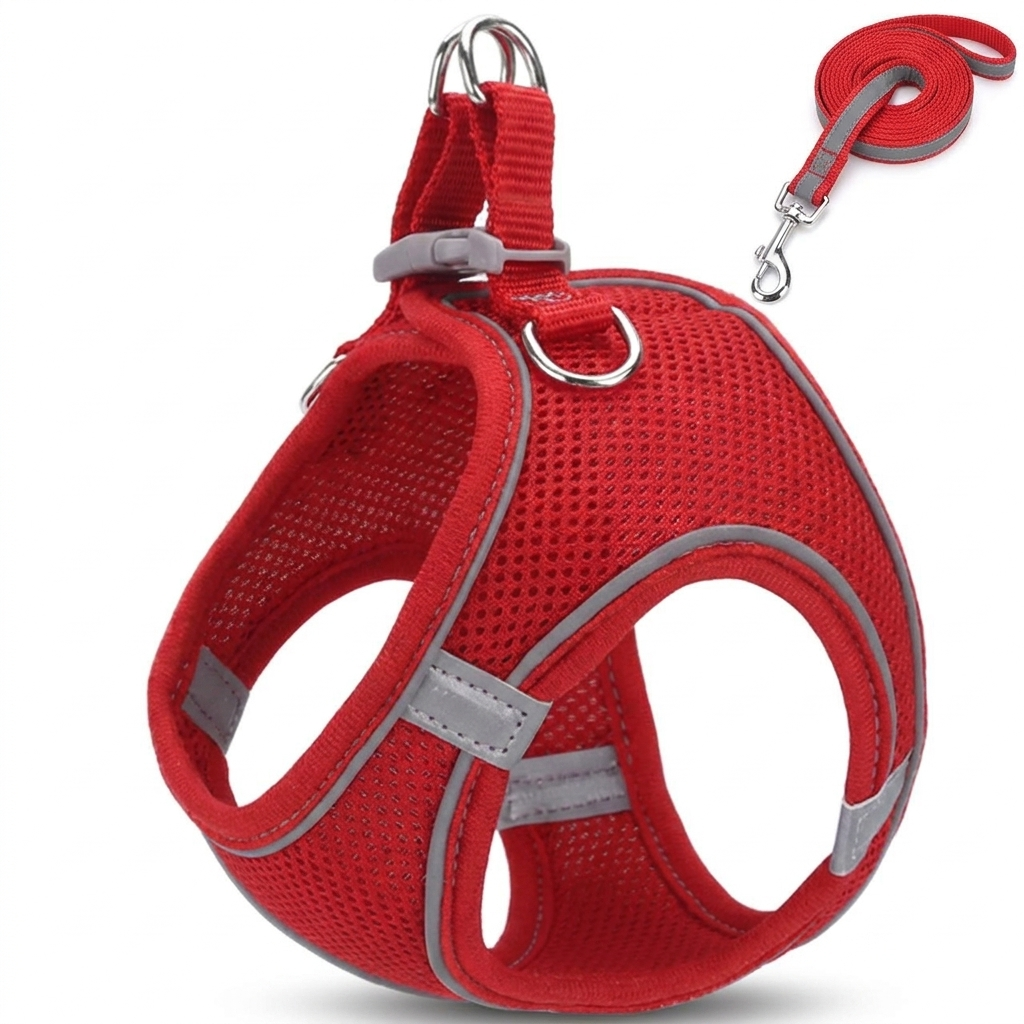 Halo cat harness - Red