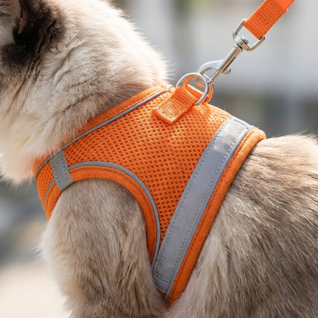 Close-up of the Halo harness reflective trim