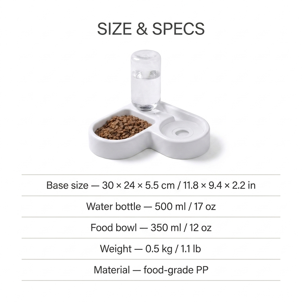 Bistro Cat Feeding Station — Size guide