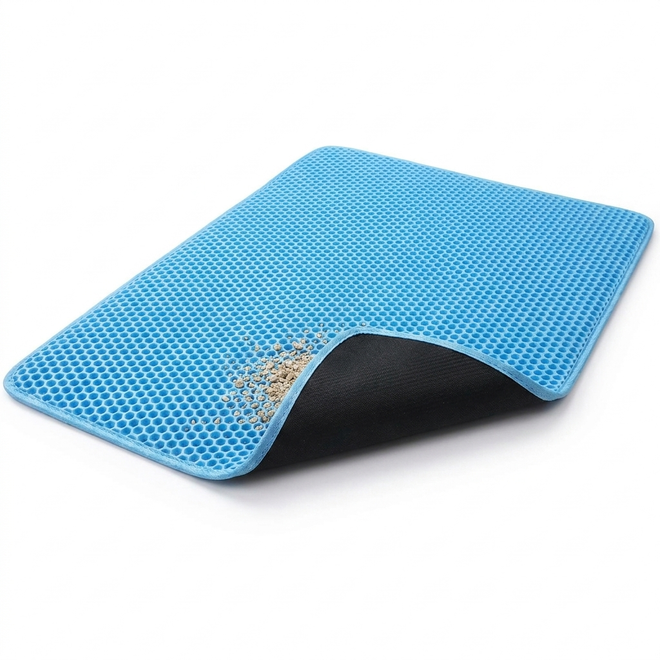 Pebble cat litter mat - Blue
