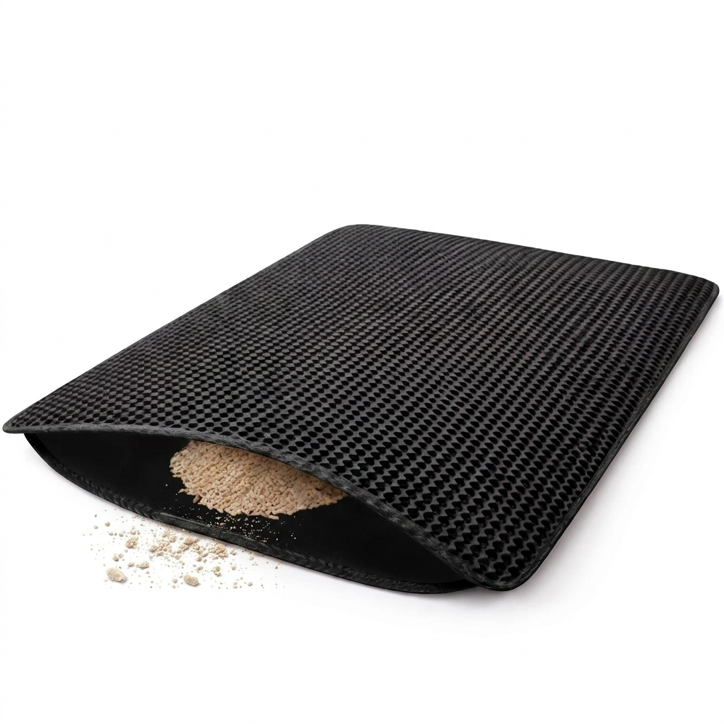 Pebble cat litter mat - Black