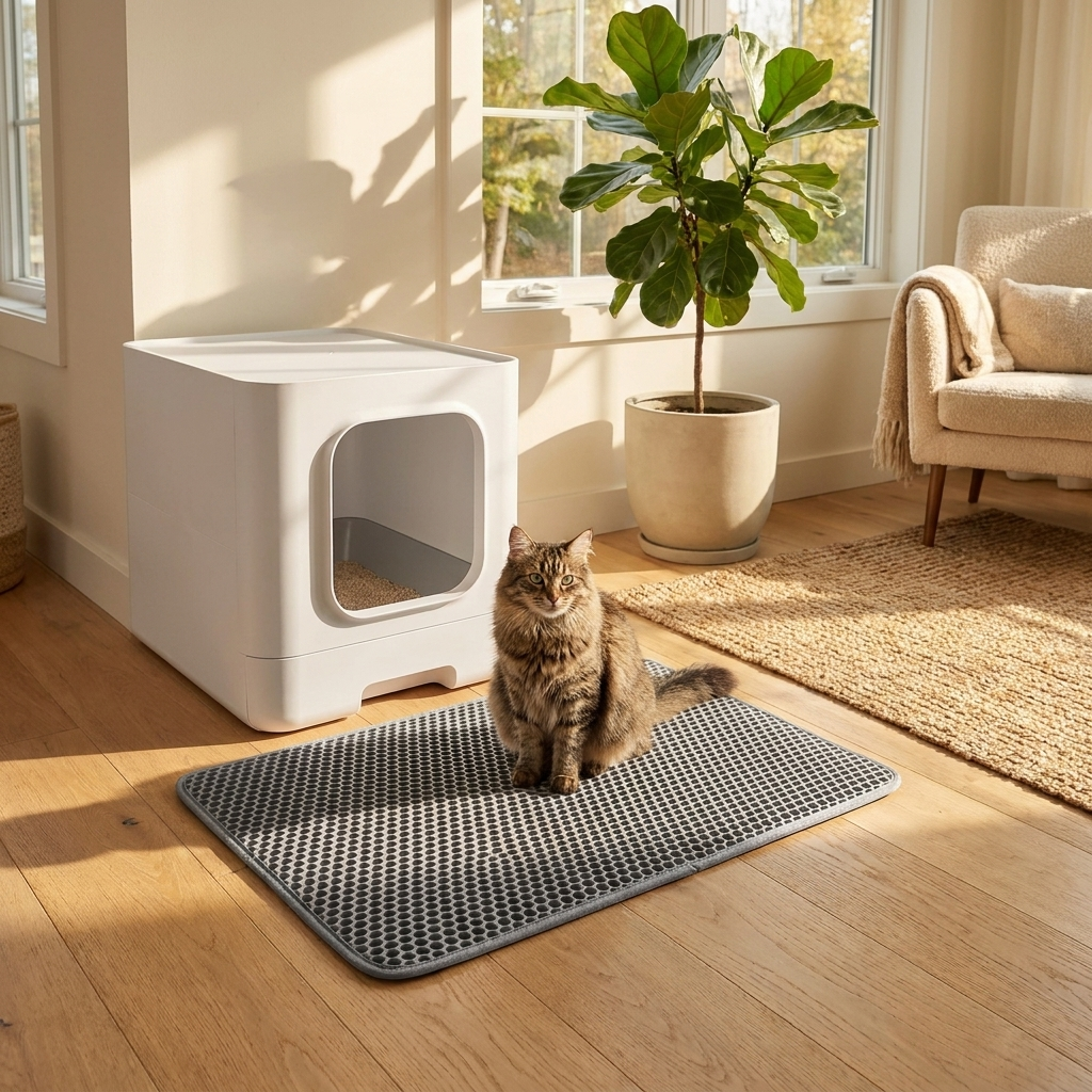 A CLEANER FLOOR SHE STEPS INTO