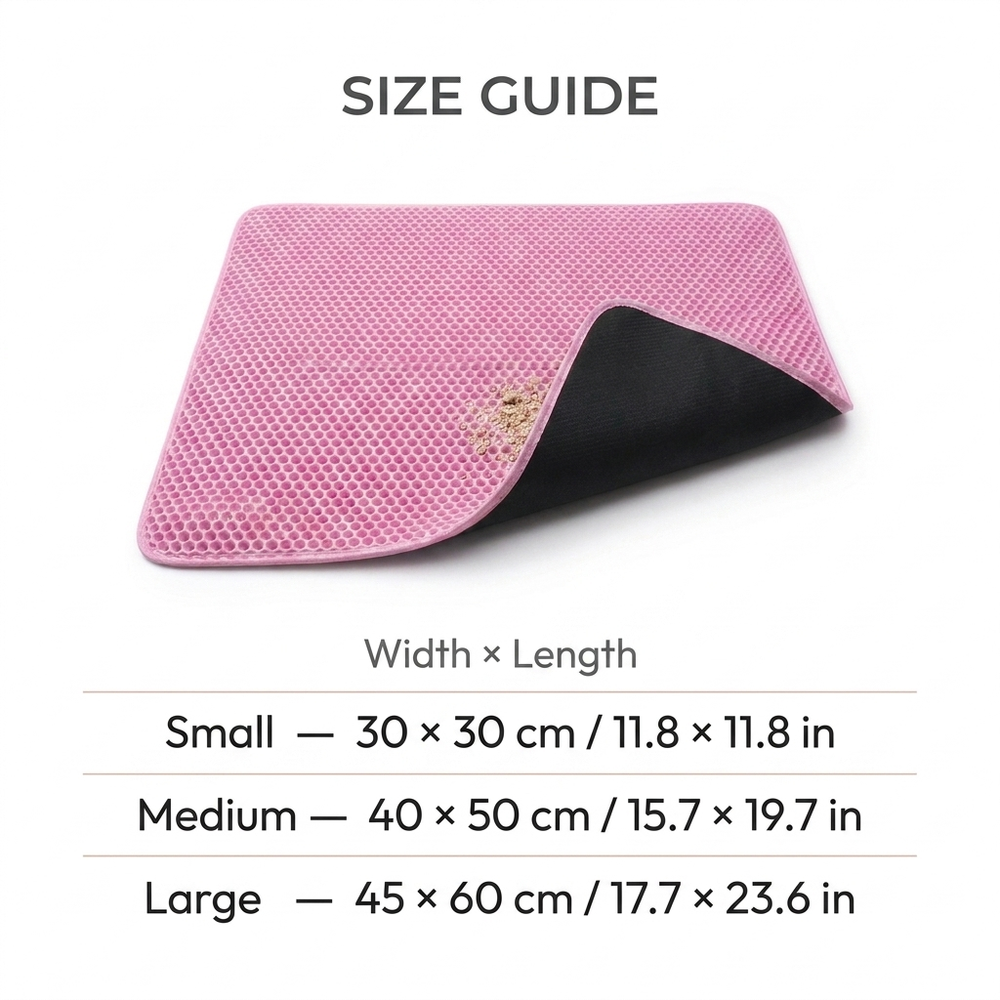 Pebble Cat Litter Mat — Size guide