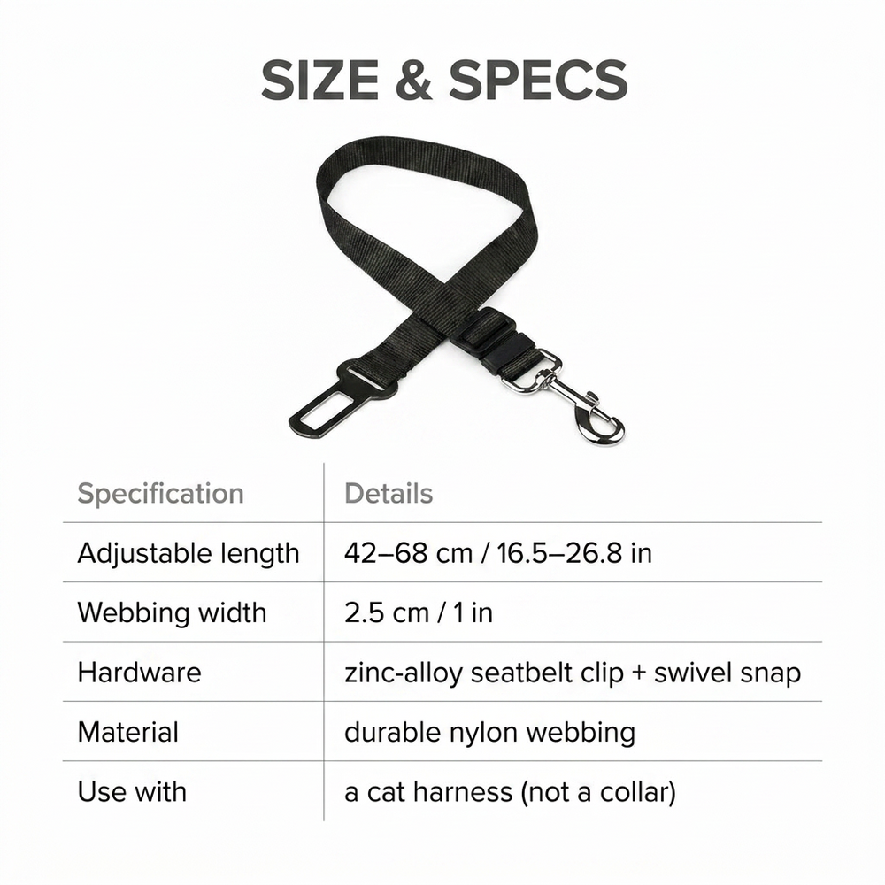 Anchor Cat Car Safety Belt — Size guide