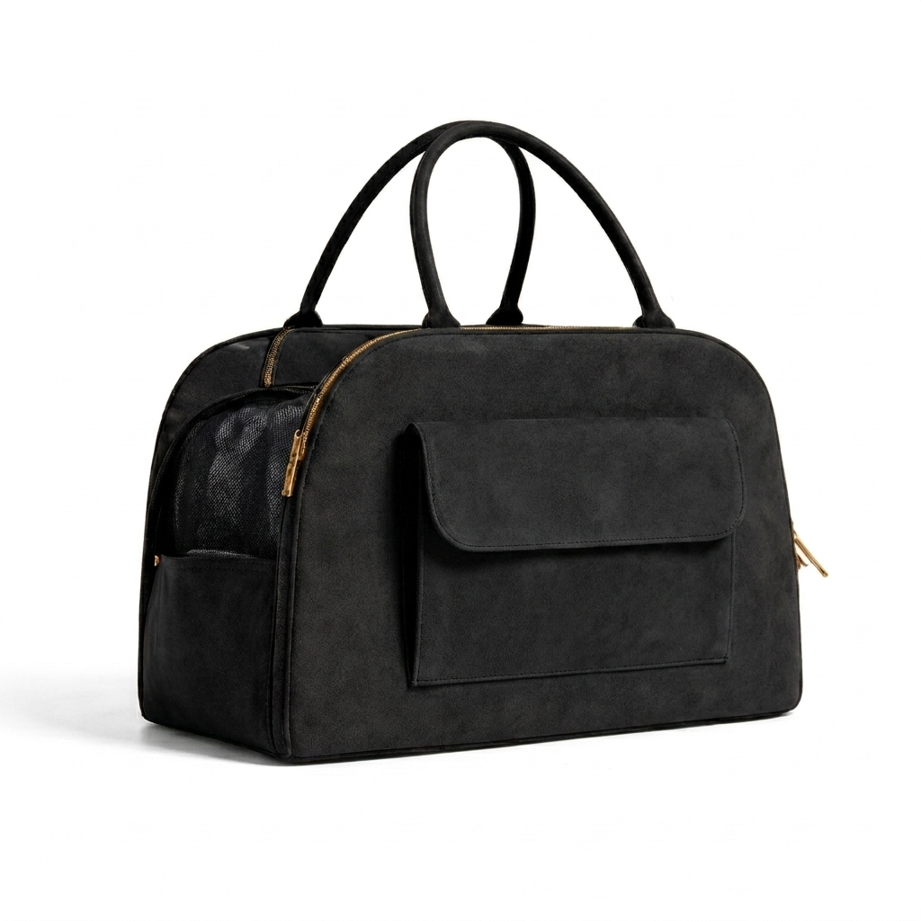 Marlowe leather-look cat carrier tote, black