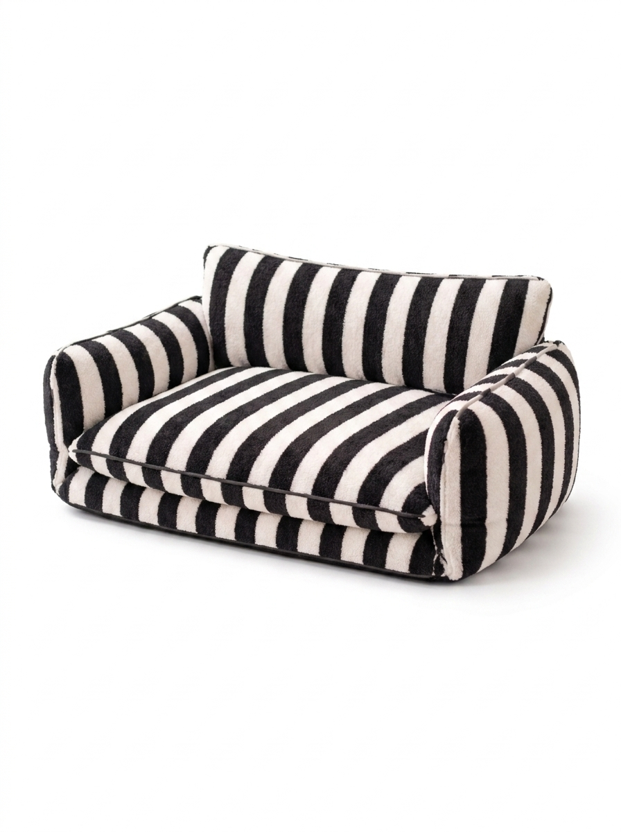 Bijou Striped Cat Sofa Bed in Black Stripe