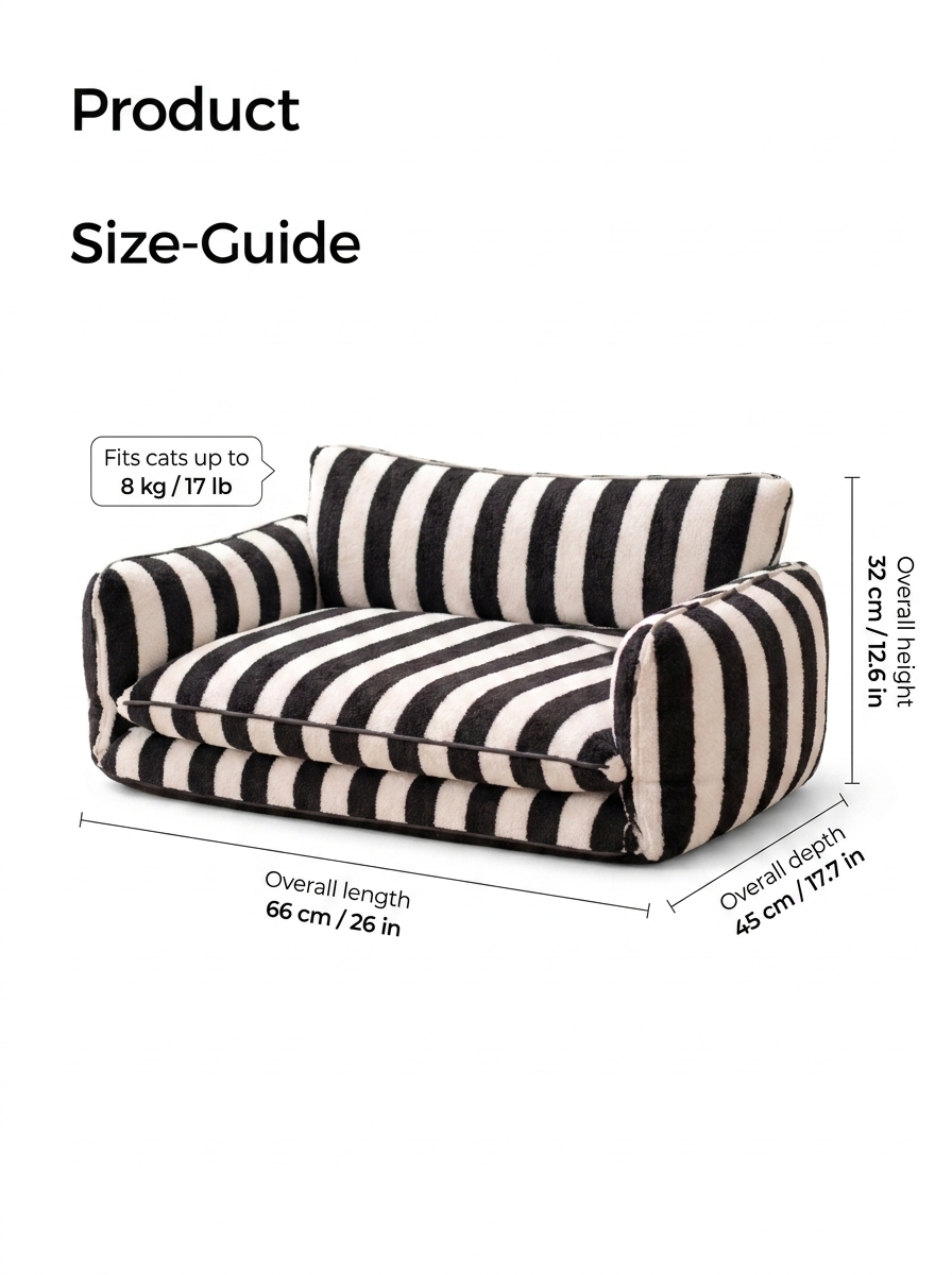 Bijou Cat Sofa Bed — Size guide