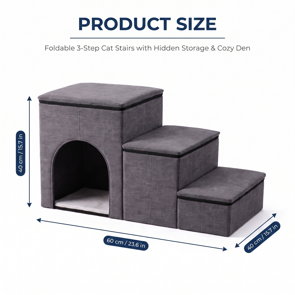 Ascend Foldable Cat Stairs — Size guide