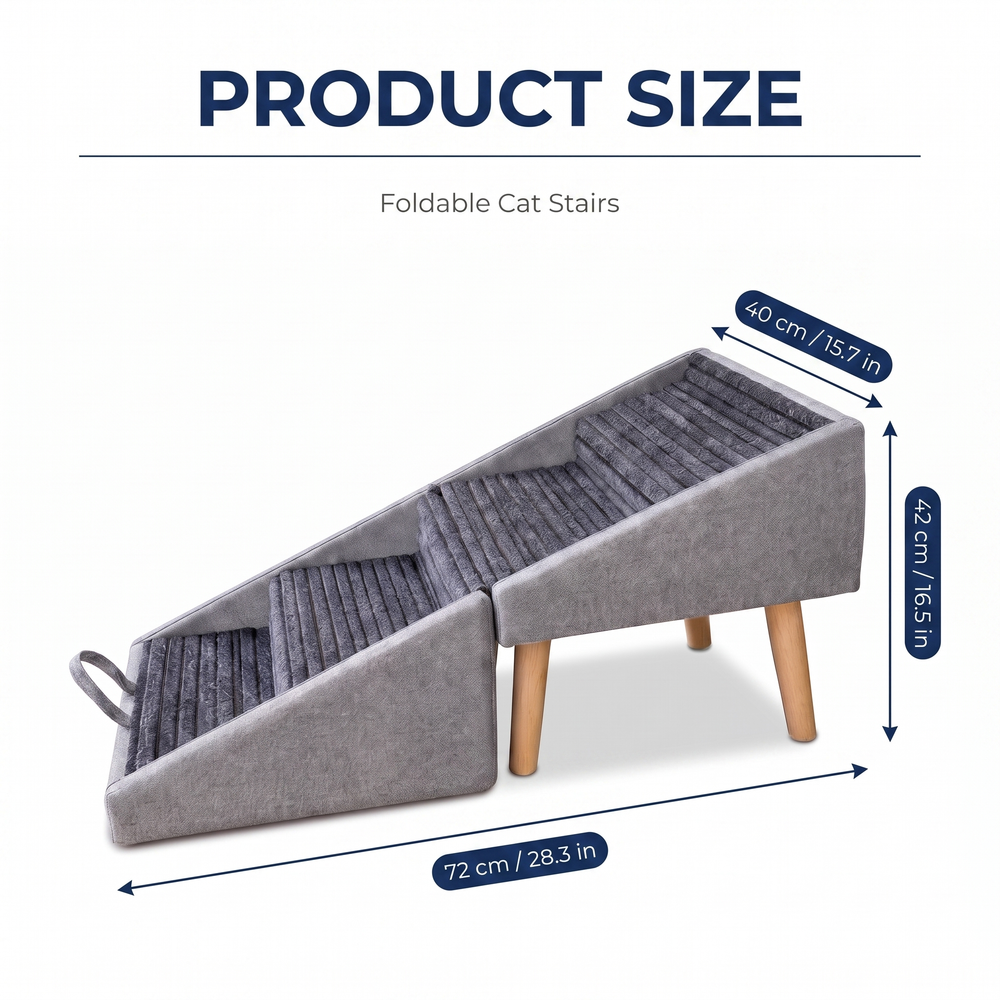 Crest Wooden Cat Stairs — Size guide